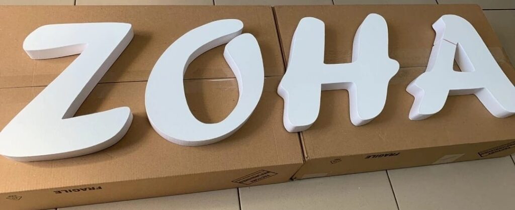 Reclama litere volumetrice polistiren terasa Bar ZOHA