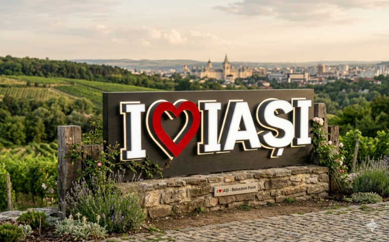 Reclama iluminata Polistiren Plexiglas " I Love Iasi "