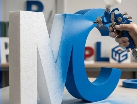 vopsire litere polistiren